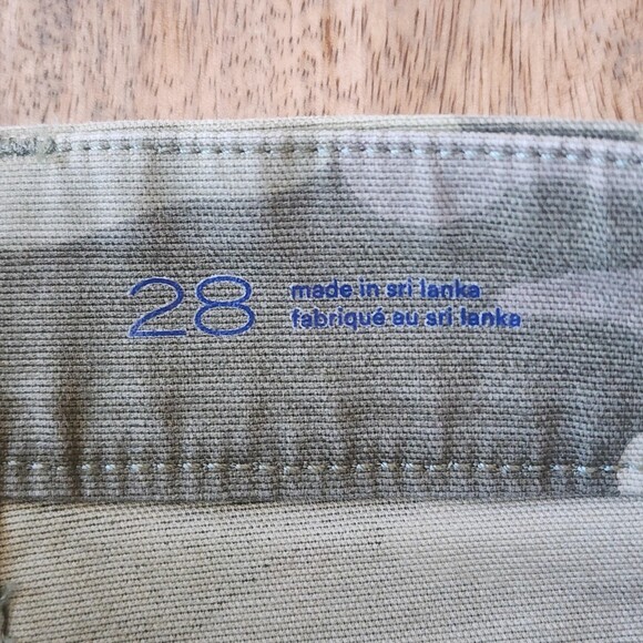 Pilcro Pants Womens 28 Green Camo Cargo Crop Straight Leg Stretch Casual Utility - Picture 6 of 15